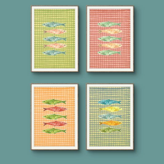 Sardines On Gingham print