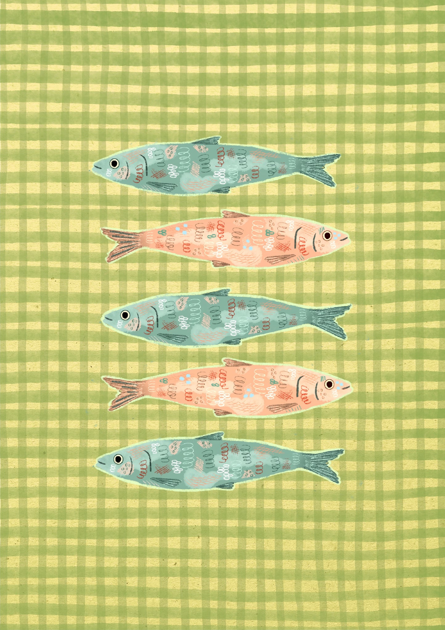 Sardines On Gingham print