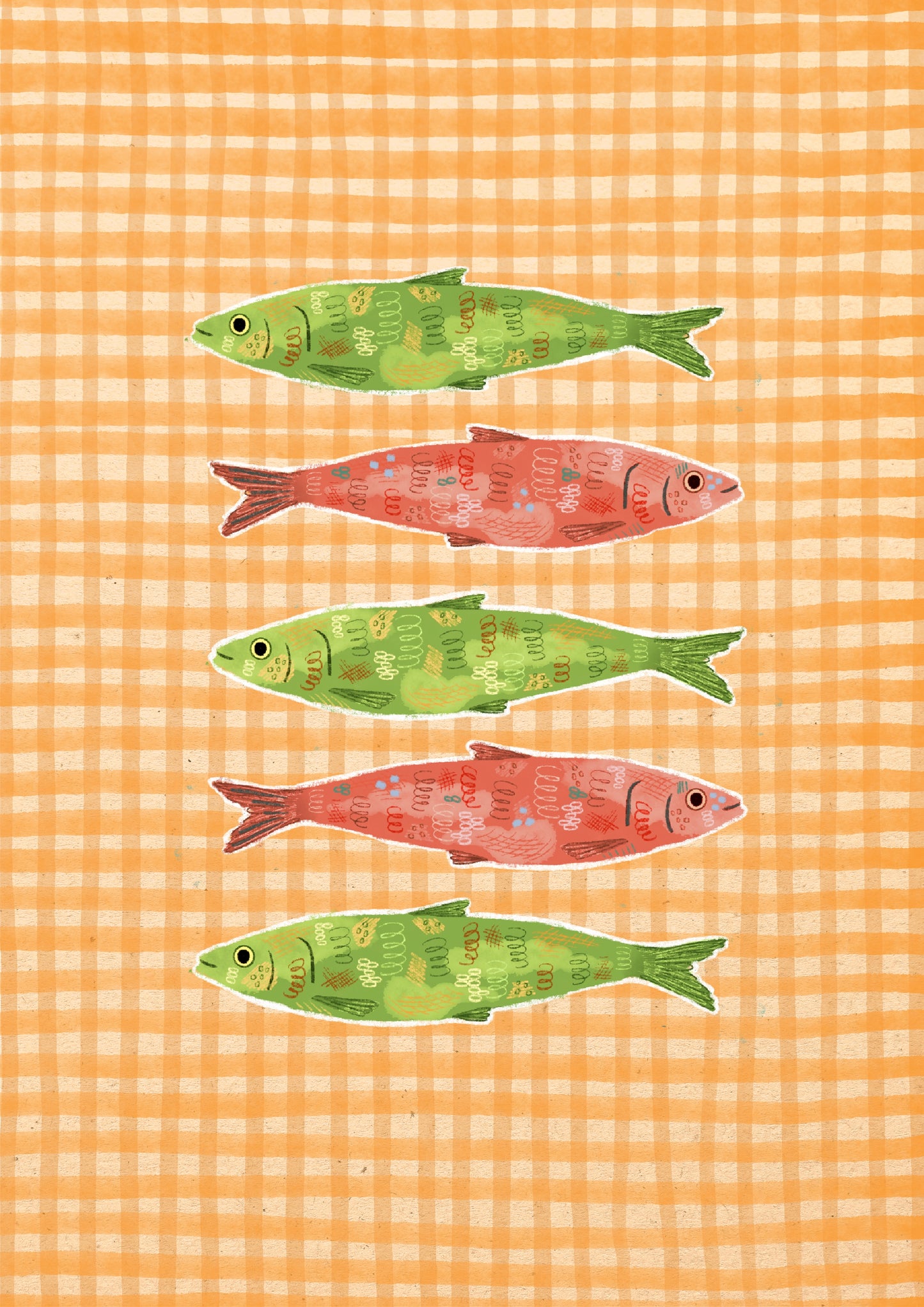 Sardines On Gingham print